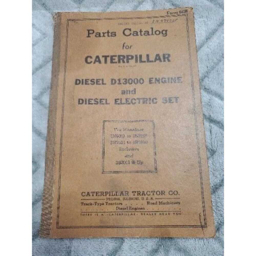 1944  Parts Catalog Caterpillar Diesel D13000 Engine & Diesel Electric Set